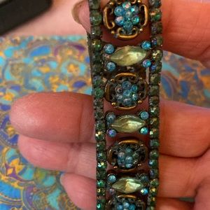 Stretch bracelet done in blues& greens stones